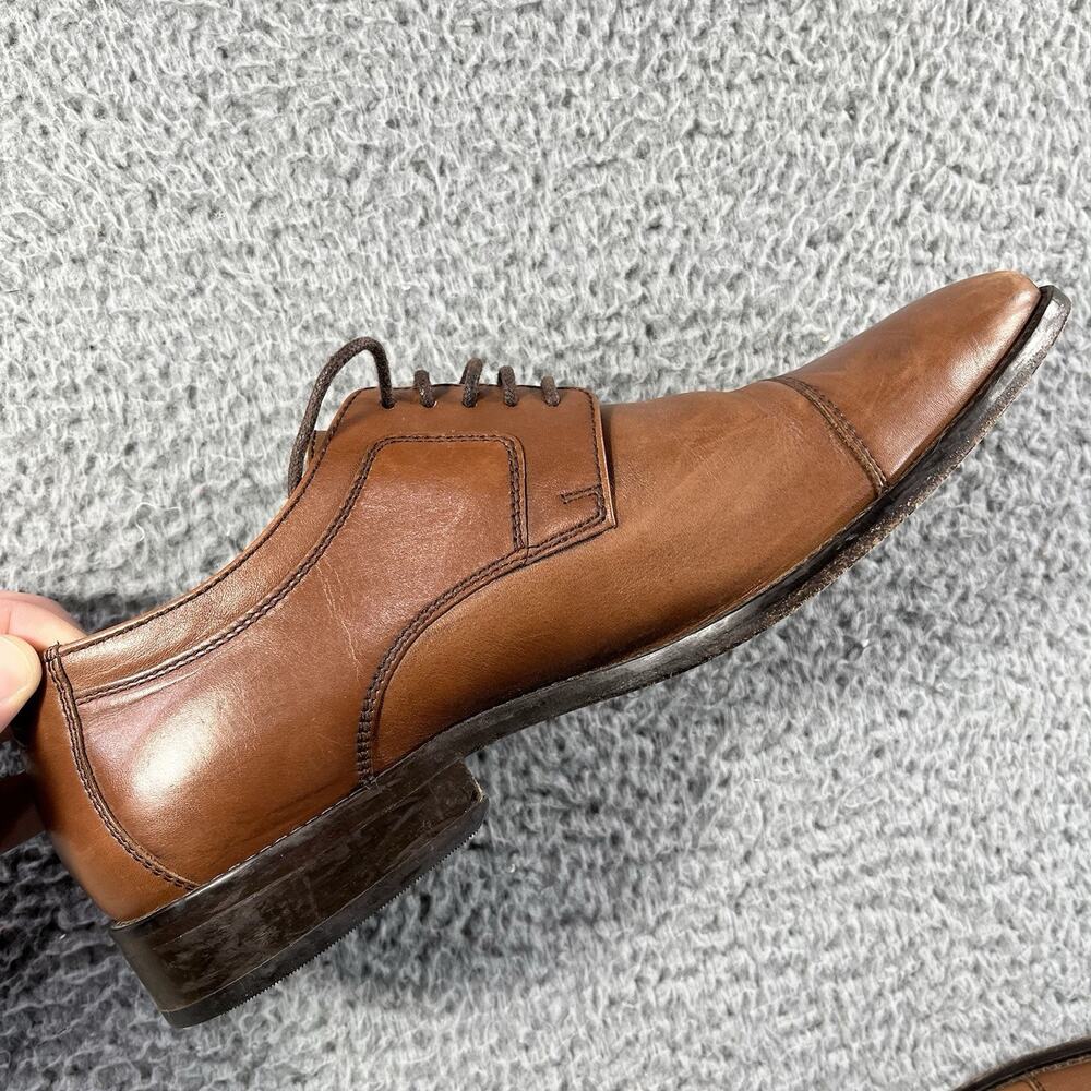 J Murphy by Johnston & Murphy Stanton Cap Toe Leather Dress Shoes Brown Mens 11M - Picture 4 of 9